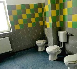SCANDALOS. Şcoala nr. 49 are o toaletă pentru fete unde vasele WC nu sunt separate de un panou.