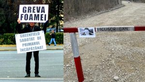 Lipsa căilor de acces către București. Un locuitor din cartierul Greenfield se află în a 24-a zi de greva foamei în fața Primăriei Generale
