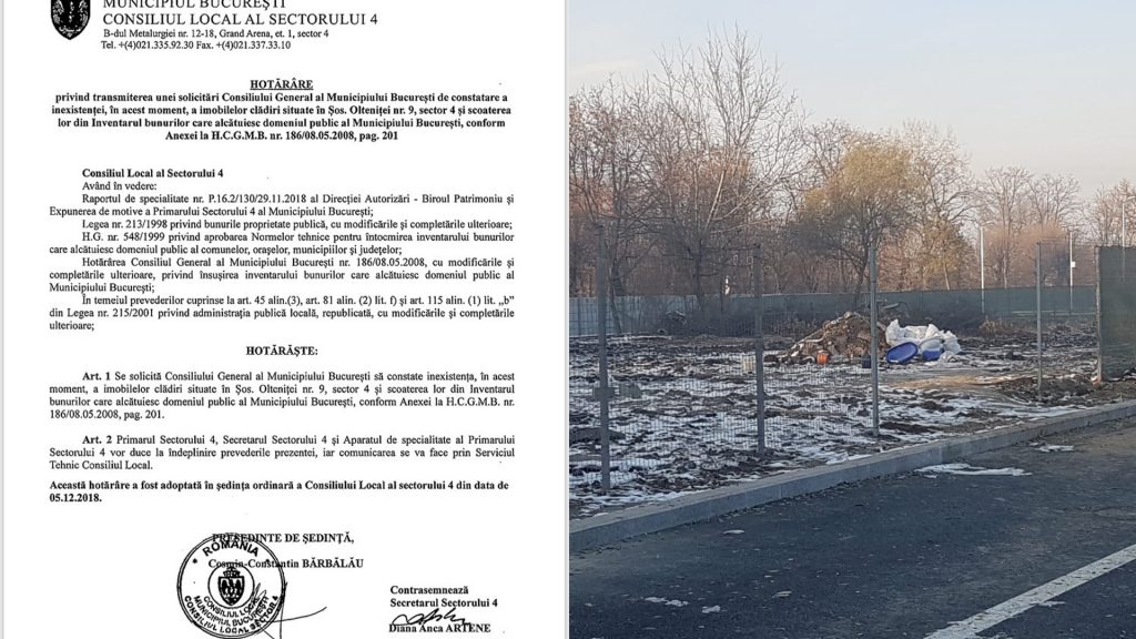 Primarul sectorului 4 demolează clădiri publice noaptea și ziua spune că s-au topit singure
